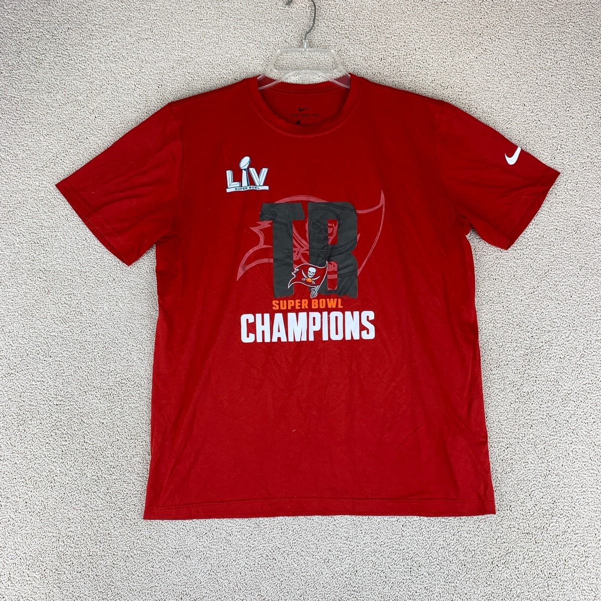 Nike Dri-Fit Super Bowl Champion Tee Shirt Mens Large Red Graphic