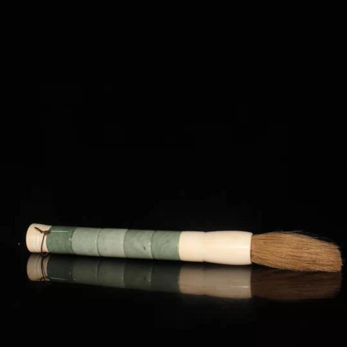 Collection Old Chinese Calligraphy Painting Inlaid Jades Large Brush - Picture 5 of 12