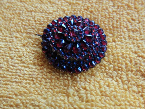 c. 1900 GRANAT ARMREIFEN + BROSCHE Tracht böhmischer Granat Silber? Granatstern - Bild 8 von 11