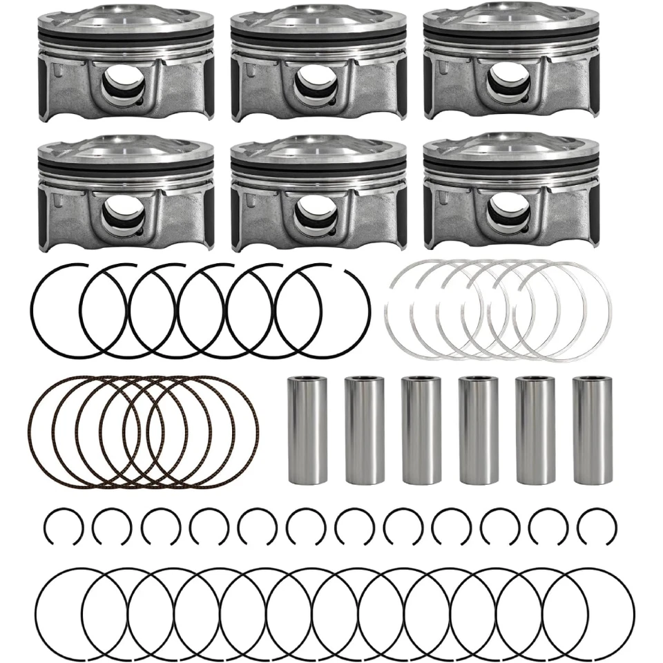 STD Engine Pistons & Piston Rings fit 11-19 Hyundai Santa Fe Kia Sedona 3.3L Foto 4 de 4