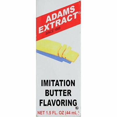 Adams Imitation Butter Extract Flavoring 1.5oz Bottles (Pack of 3)