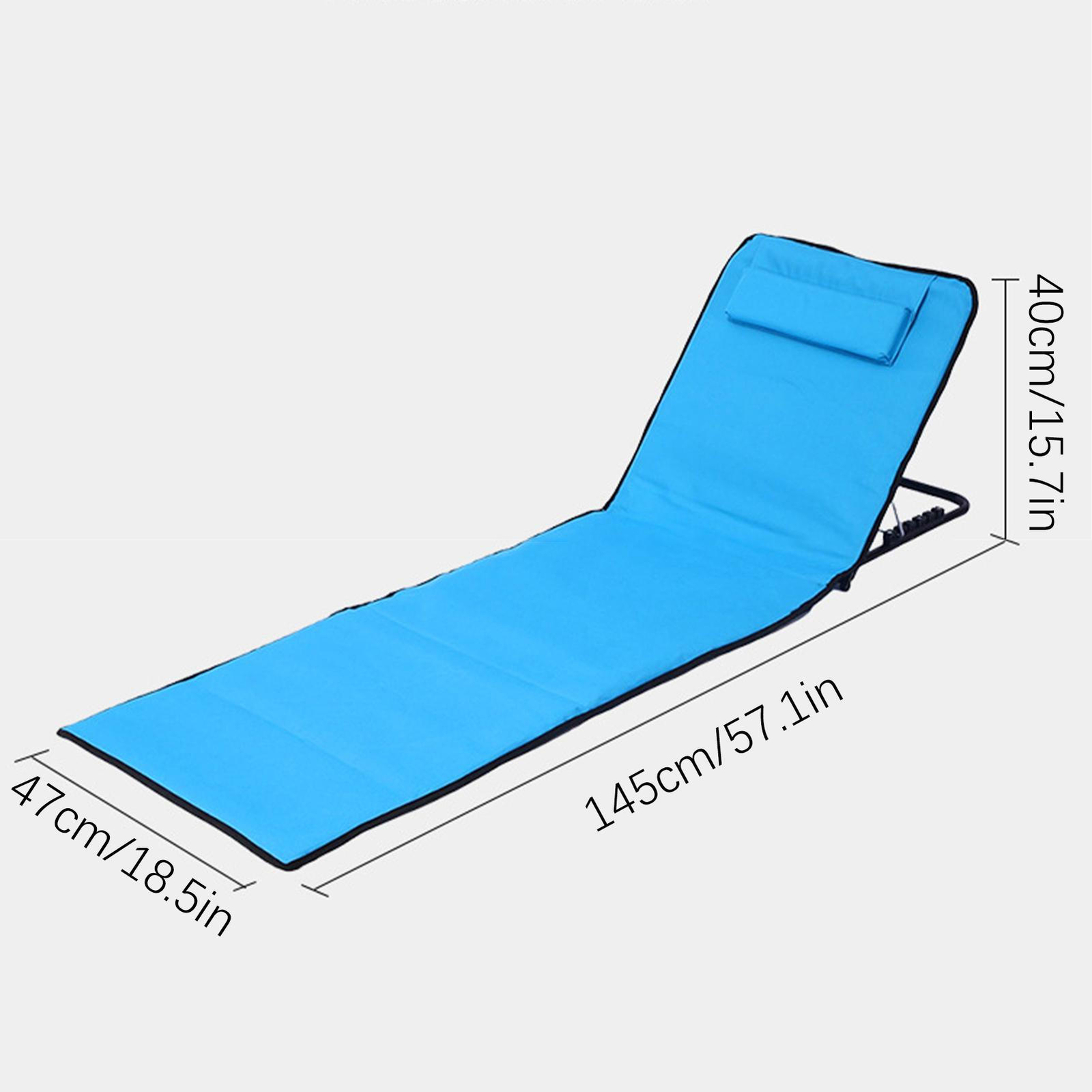 Folding Beach Lounger Portable Backpack Chair Padded Outdoor Camping