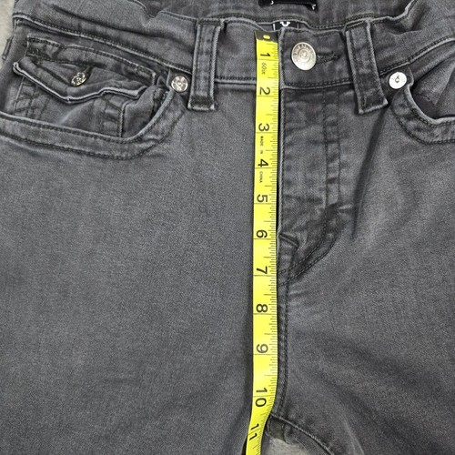 True Religion Mens Jeans 34 Geno Relaxed Slim Gray Denim Flap USA (32x32) *READ* - Picture 10 of 21