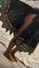 vtg Bolivia Ketchikan PERUVIAN ANDEAN WOMEN CLOTHES SKIRT POLLERA Cross stitch L