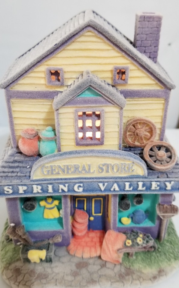 Spring Valley Lighted Village Ceramic General Store, Post Office and