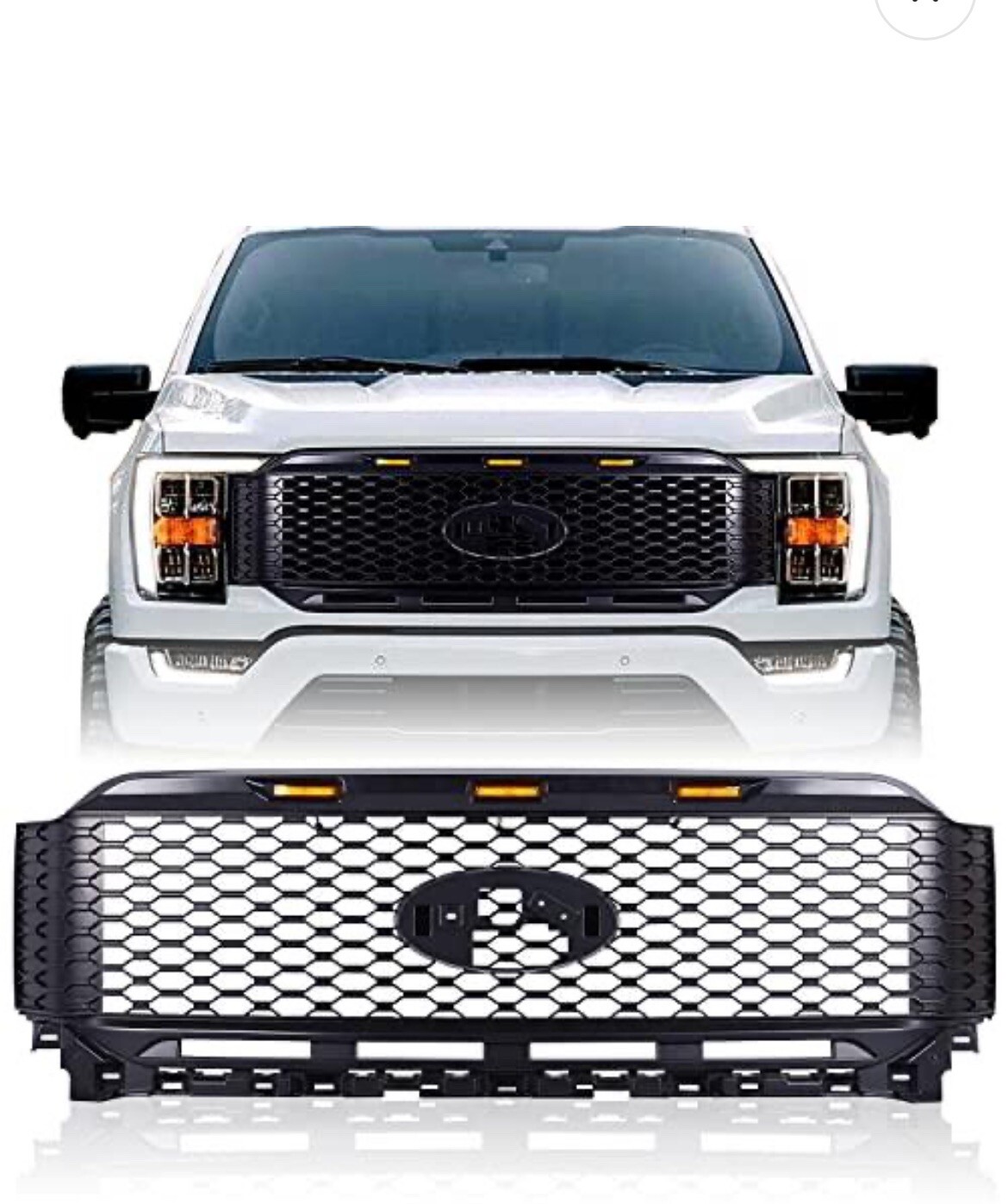 Mesh Grille Matte Black Front Grill Replacement Compatible for Ford F 150...
