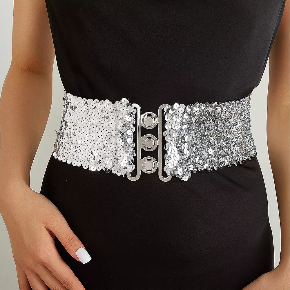 Silver glitter hotsell waist belt