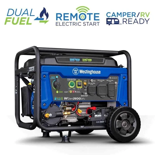 Westinghouse 4,650-W Dual Fuel Gas Powered Generator w/ Remote Start, CO Sensor