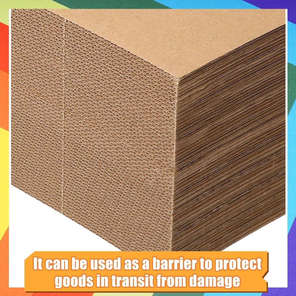 50 pieces 11" x 8.7" Corrugated Cardboard Sheets Flat Cardboard Brown 2mm Thick - Image 2 of 4