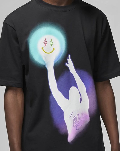 Nike Air Jordan x J Balvin T-Shirt Sz Medium DR2962-010 Black - Picture 3 of 5