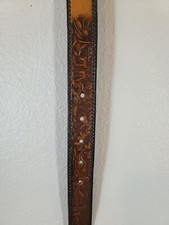 Kids SIZE 18 Brown Leather Belt Horse Scene Beautiful Full Grain Cowhide