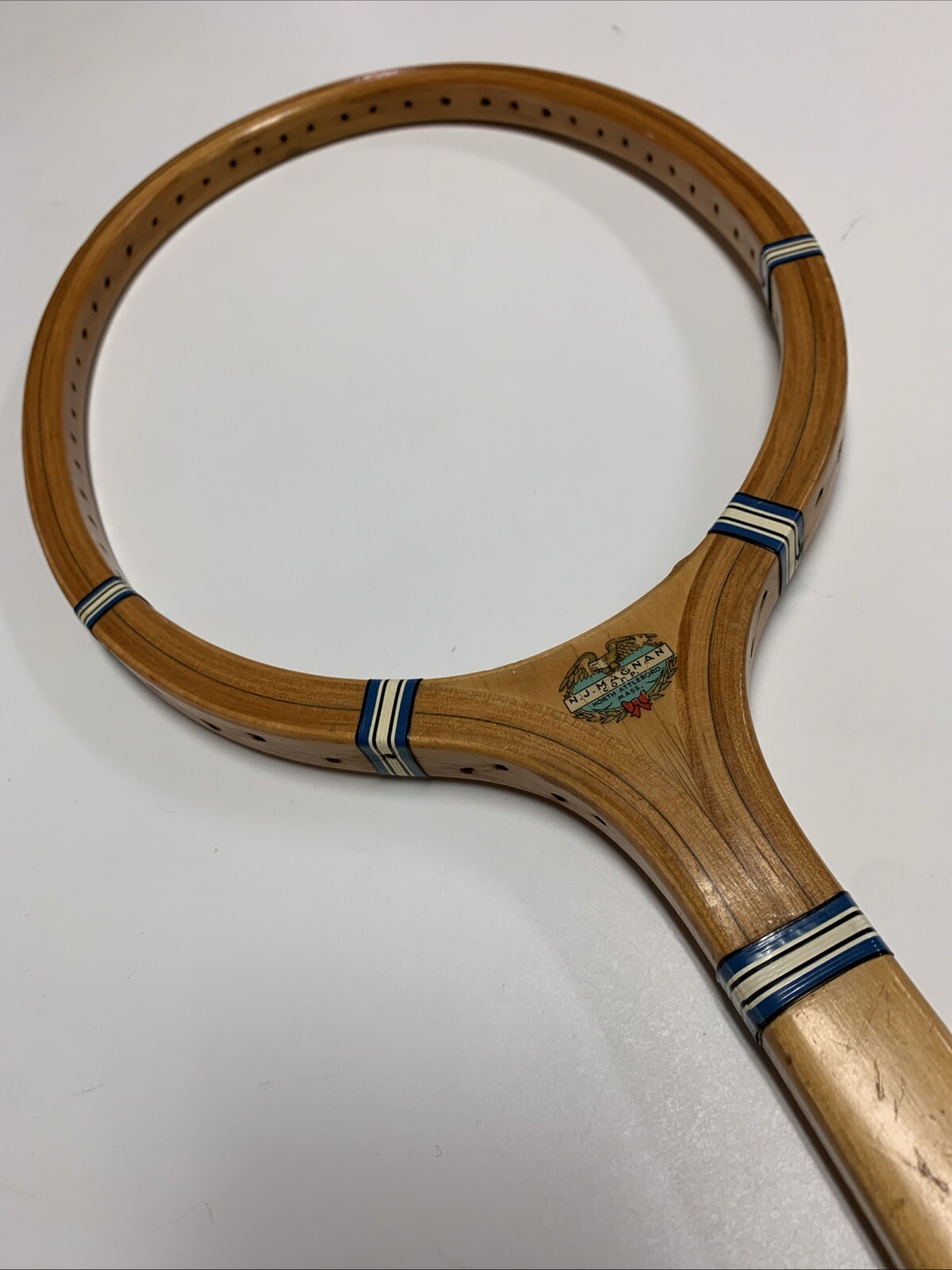 Vintage 1940s N. J. Magnan CHAMPION wooden tennis racquet, Exceptional Condition