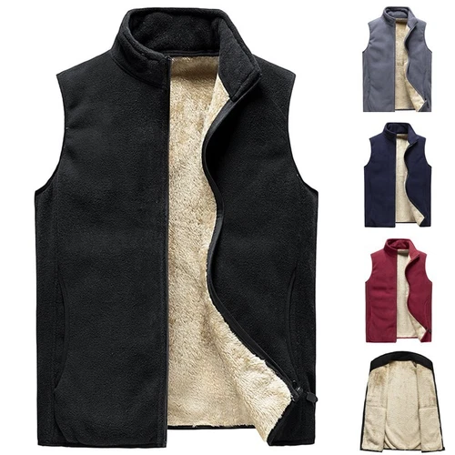 Herren Polar Fleece Weste Bodywarmer ärmellose Jacke Sherpa gefüttert Gilet Weste - Bild 4 von 13