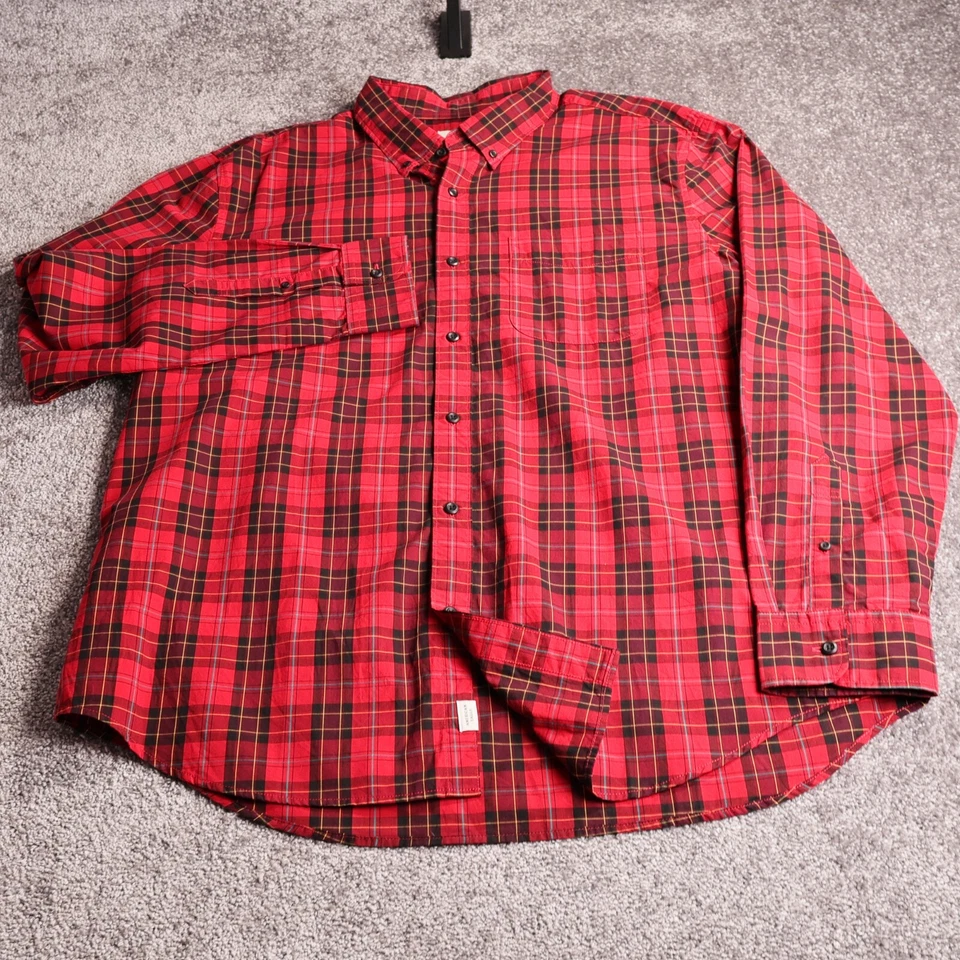РУБАШКА AMERICAN EAGLE КЛАССИЧЕСКИЙ КРОЙ НА ПУГОВИЦАХ МУЖСКАЯ XXL КРАСНАЯ КЛЕТЧАТАЯ ХЛОПОК - Изображение 3 из 4