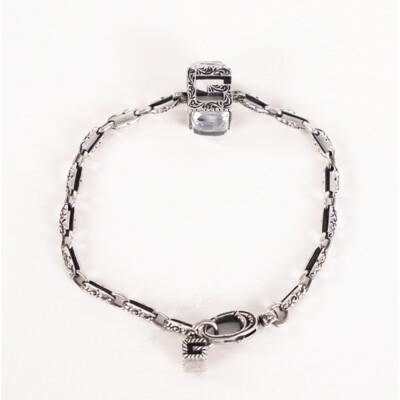 sz 17 S NEW $470 GUCCI Garden Sterling Silver CRYSTAL G LOGO