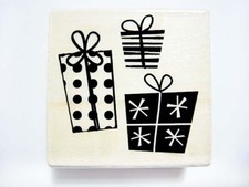 Presents Gifts - New Xmas Wood Mounted Rubber Stamps - Crafting Scraping DIY