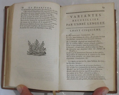 VOLTAIRE LA HENRIADE AVEC VARIANTES + ESSAIS 1791 TOULOUSE N-E SENS - Picture 5 of 11