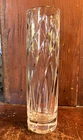 VINTAGE CRYSTAL REEDS SWIRL GLASS CYLINDER VASE BY TIFFANY & CO.