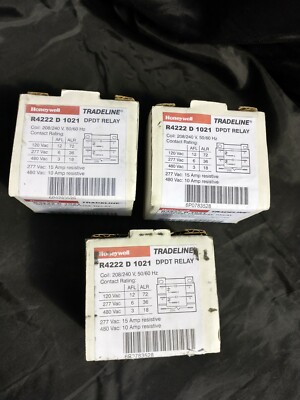 (3) Honeywell General Purpose Relays R4222 D 1021 Dptd switching