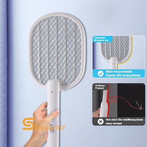 USB Rechargeable Fly Swatter Racket Instant Mosquito Insect Killer Zapper 3500V - Picture 5 of 18