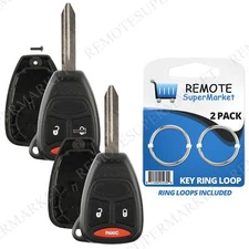2 Replacement for Dodge 04-11 Dakota 04-13 Durango Remote Key Fob Shell Pad Case