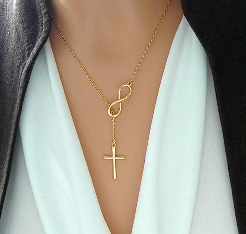 Cross infinity necklace deals