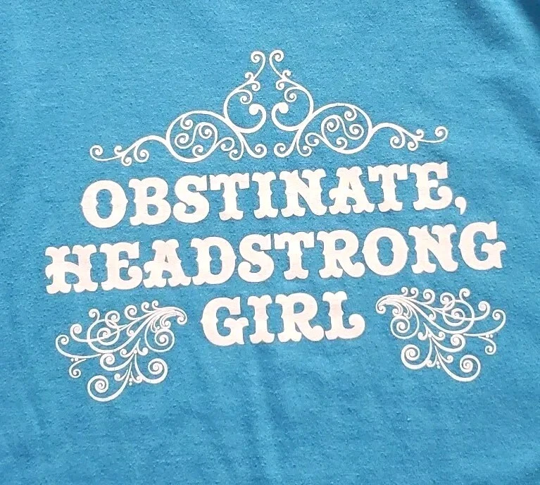УПРЯМЫЙ, HEADSTRONG девочка синий короткий рукав футболка подростков большой графический футболка - Изображение 2 из 4