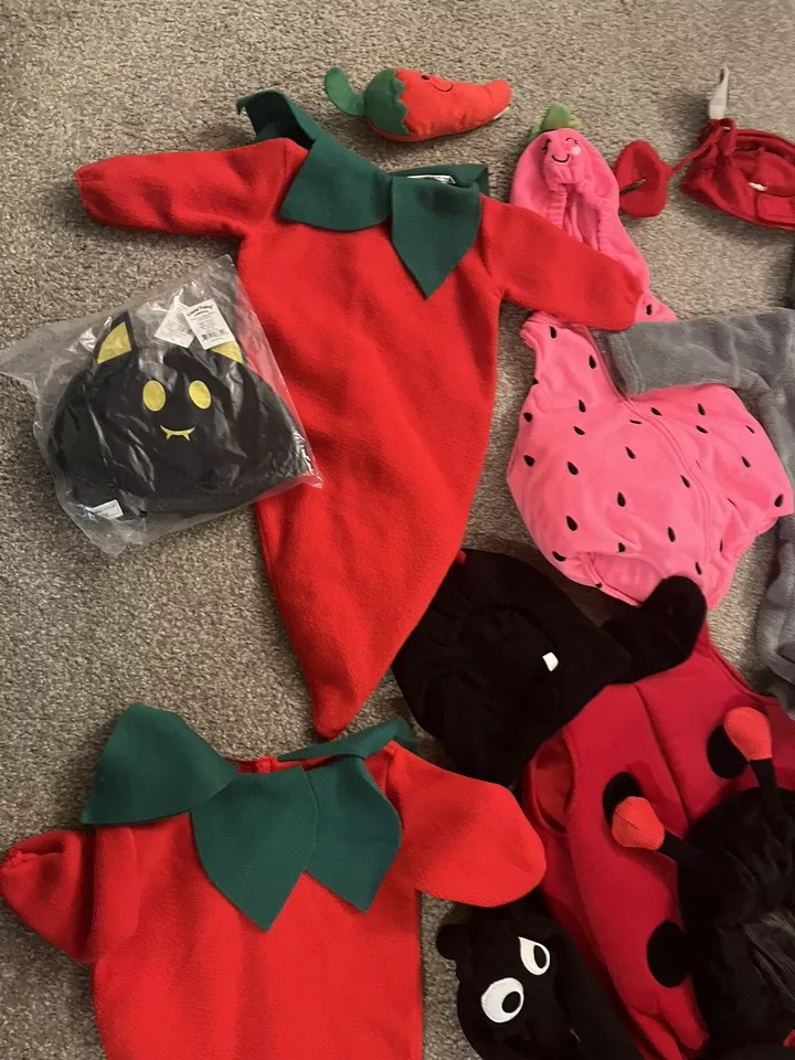 Halloween Costume Lot Infant Baby Toddler ladybug pea bunting, chili pepper - Image 2 of 4