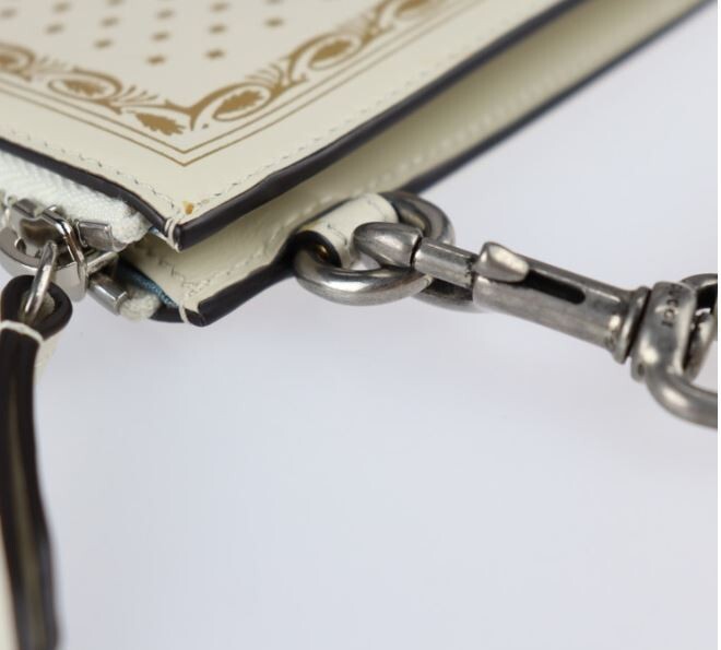 GUCCI White Gold Clutch Bag w/ box Unisex Rare Used Tokyo Limited