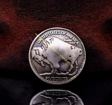 10PCS 22MM Antique Silver US Coin Buffalo Nickel Head Conchos For Leather Craft