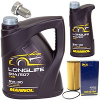 MotoröL Set 5W30 6 Liter + ÖLfilter Sh 4079 P + Schraube FüR Vw Golf Vii 2.0 Gti