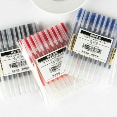 10pcs Muji Gel Pens Moma Japan 0.38mm/0.5mm Non-toxic Gel Ink Pen Blue/Black