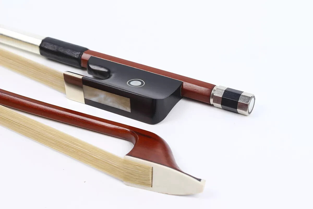 1pcs French bass bow for Upright Double Bass Brazilwood stick with Ebony Frog3/4