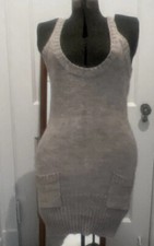 Pretty Kenzie Beige Sweater Dress Vintage-Size Medium-Used