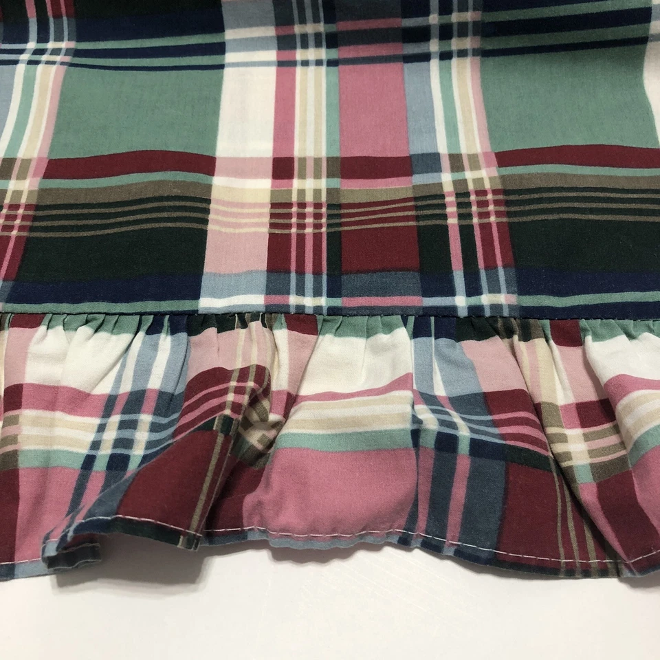 Par de fundas de almohada vintage de cañón a cuadros con volantes King Foto 3 de 4