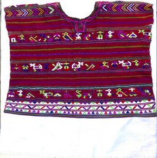 Vintage Guatemalan Huipil Embroidered HandWoven Textile - Nebaj - 25x23