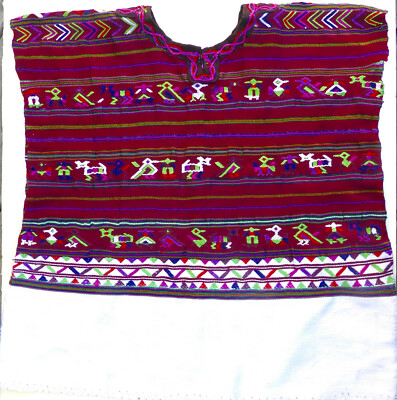 Vintage Guatemalan Huipil Embroidered HandWoven Textile Nebaj