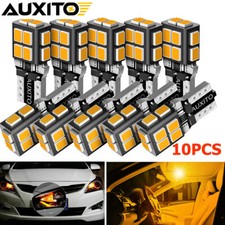 10pcs 168 192 194 T10 Led Front Side Marker Sidemarker Light Bulbs Amber Yellow