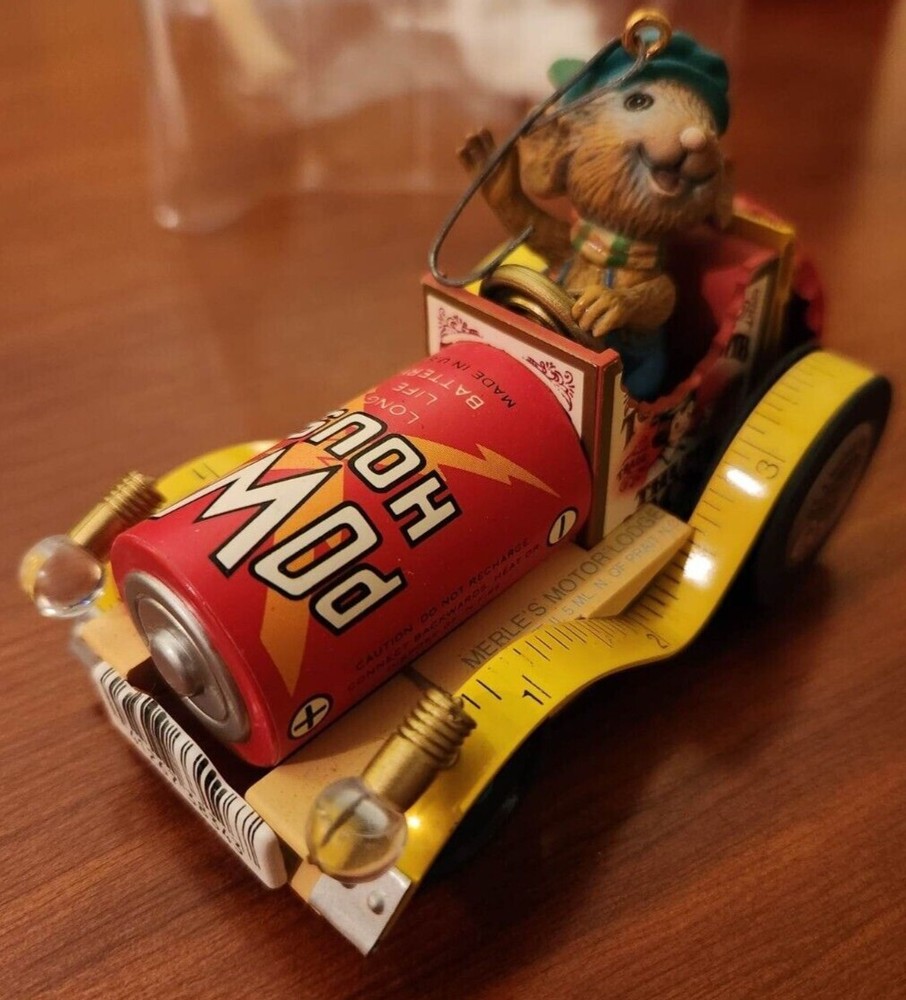 Enesco North Pole Or Bust Race Car Ornament W box Christmas Ornament