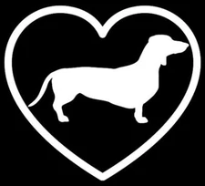 Dachshund in Heart Sticker Decal