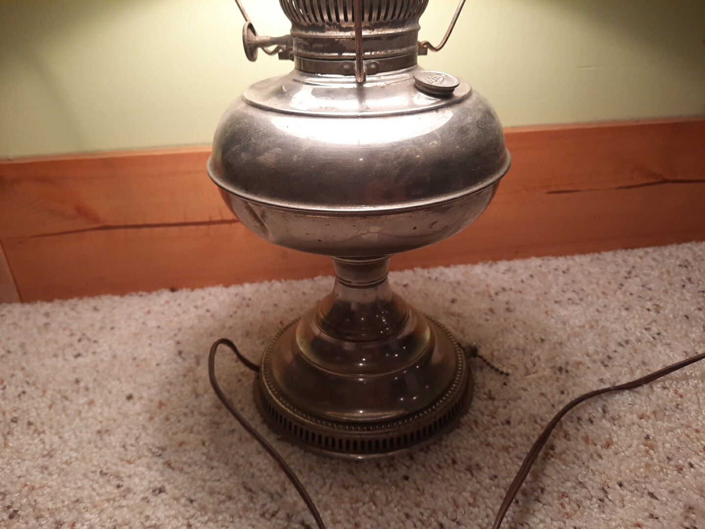 Vintage Hurrican Lamp With Floral Shade eBay