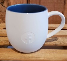 Vintage Engraved Facebook Office Logo Coffee Mug White Advertising Authentic