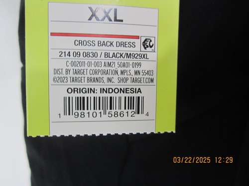Women's All In Motion Everyday V-Neck Crossback Active Dress Black 2XL - Picture 11 of 17