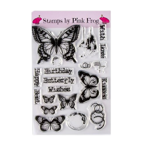Pink Frog Crafts Butterfly Wishes A5 Stamp Set Cardmaking Crafting Stamping