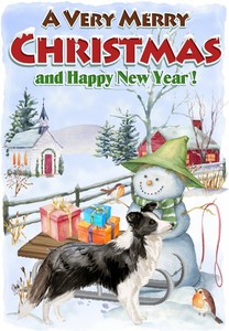 merry christmas border collie