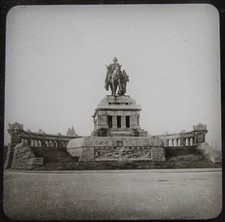 Glass Magic Lantern Slide COBLENTZ WILLIAM I MONUMENT C1910 OLD PHOTO GERMANY 