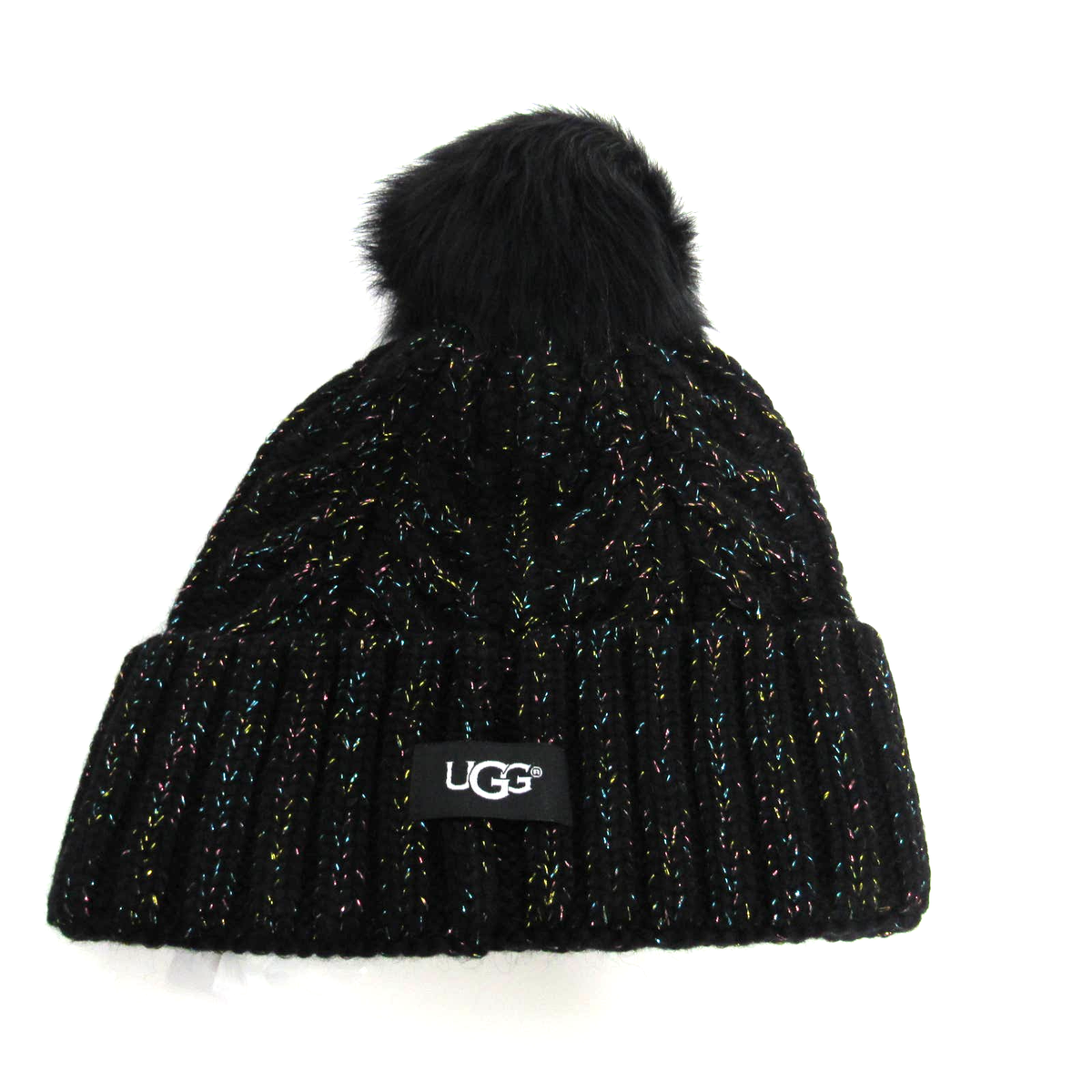 UGG Women\'s Black Metallic W Plaited Pom Beanie UGG Women main image 4