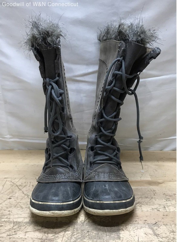 Sorel Cate the Great Peat Moss Brown Tall Waterproof Winter Boots Size 6
