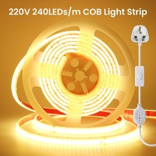 ‌COB LED Strip Light 230V Self-Adhesive, Plug-In for Industrial & DIY Projects‌