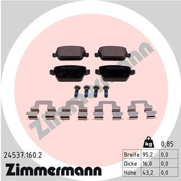 Zimmermann BremsbelÄGe Ford Focus Da Hcp Dp Galaxy Kuga Mondeo BA7 S-MAX WA6-image